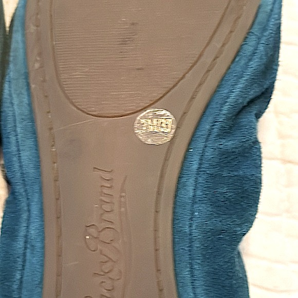 Lucky Brand slip on flats, size 7 - suede dark teal color - Picture 5 of 7